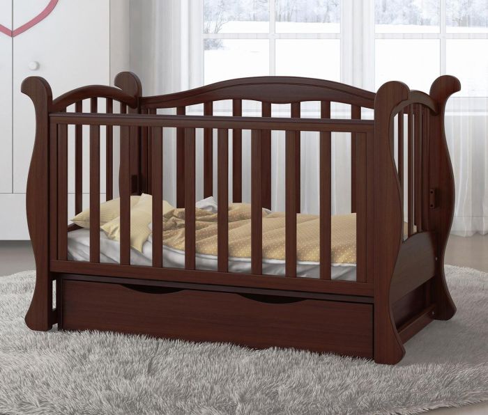 Детская кроватка - диван Angelo Lux - 6 тёмный орех