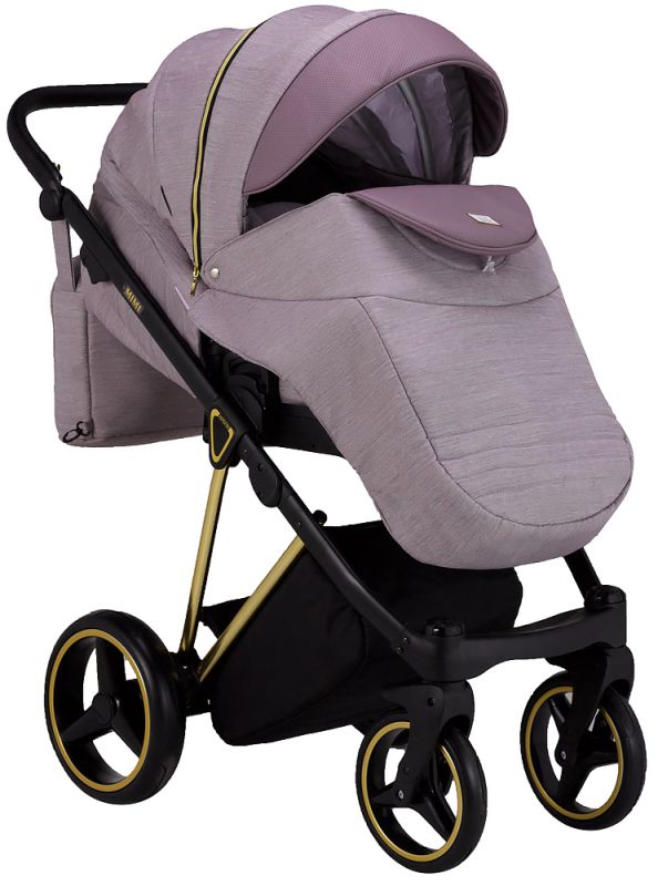 Коляска 2 в 1 Adamex Mimi Polar (Gold) Y811 сиреневый - сиреневый кожа (выдавленная точка)