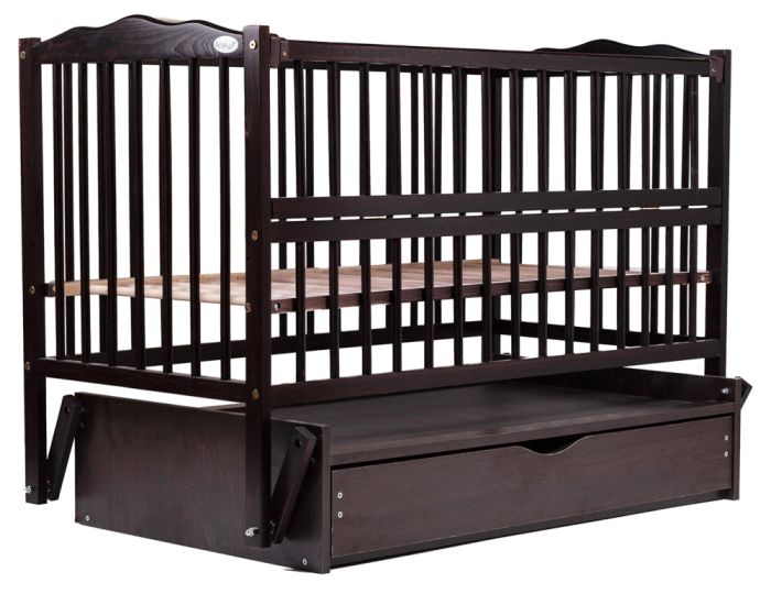 Ліжко Babyroom Веселка маятник, ящик, відкидний бік DVMYO-3 бук венге