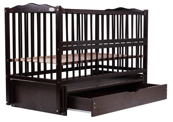 Ліжко Babyroom Веселка маятник, ящик, відкидний бік DVMYO-3 бук венге