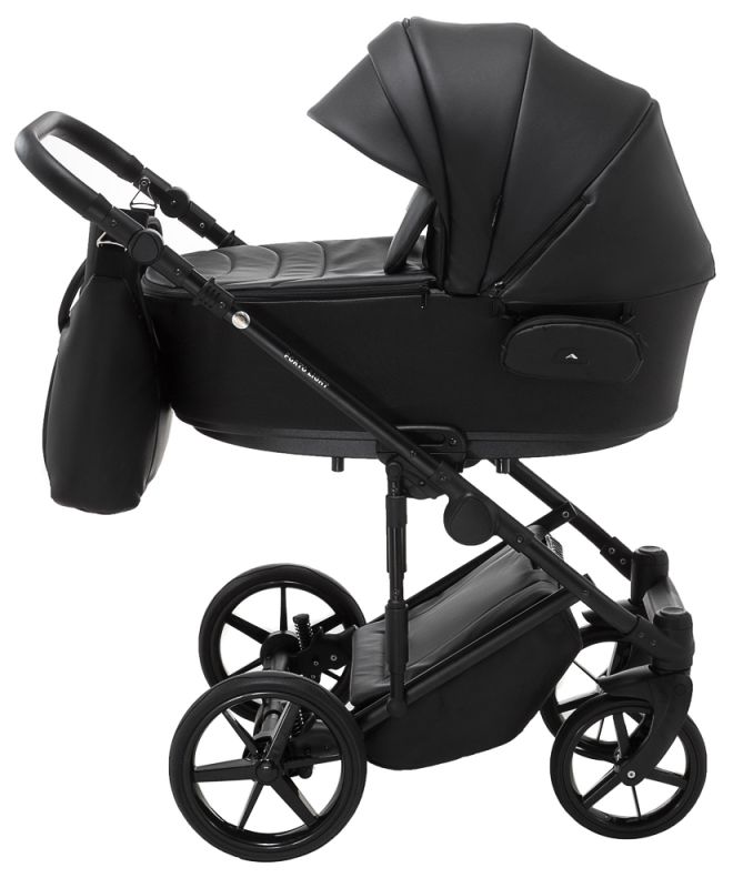Коляска 2 в 1 Adamex Porto Light ECO кожа 100% SA-2 черный