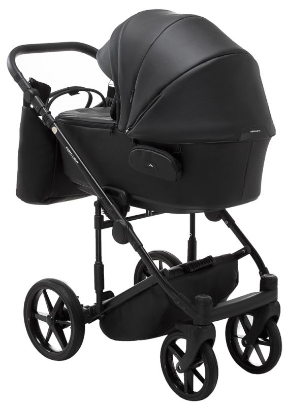 Коляска 2 в 1 Adamex Porto Light ECO кожа 100% SA-2 черный