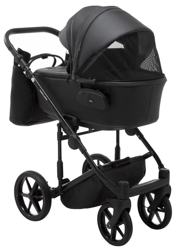 Коляска 2 в 1 Adamex Porto Light ECO кожа 100% SA-2 черный