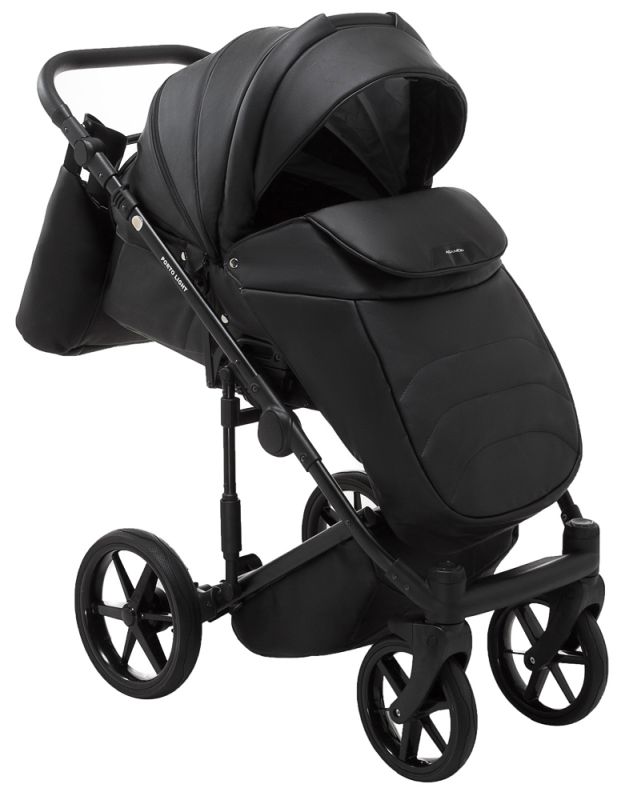 Коляска 2 в 1 Adamex Porto Light ECO кожа 100% SA-2 черный