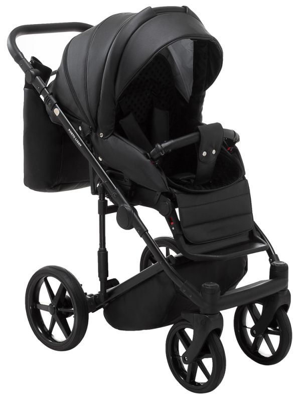 Коляска 2 в 1 Adamex Porto Light ECO кожа 100% SA-2 черный