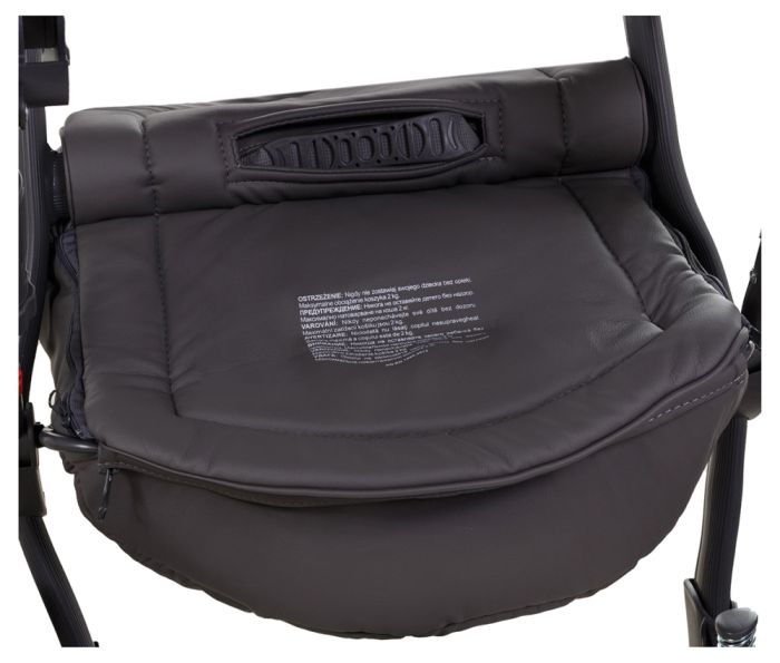 Коляска 2 в 1 Adamex Monte Deluxe Carbon кожа 100% D106 серый-бирюзовый-белый (графит карбон и рама)