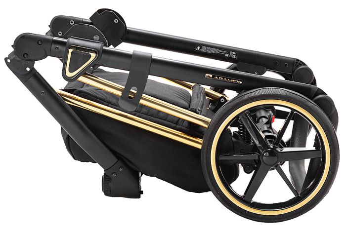 Коляска 2 в 1 Adamex Belissa Special Edidion (Gold) PS-608 графіт - графіт шкіра (перфорація)