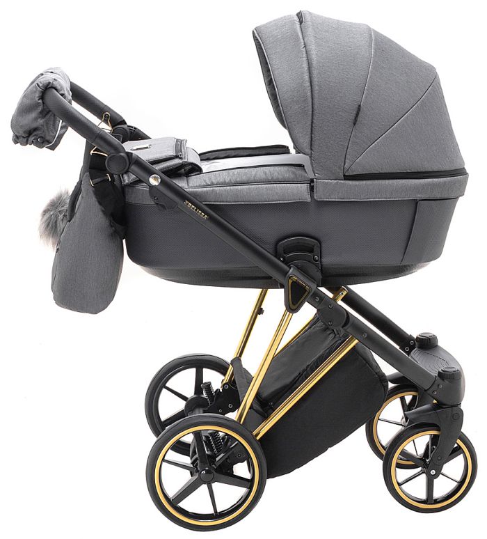 Коляска 2 в 1 Adamex Belissa Special Edidion (Gold) PS-608 графіт - графіт шкіра (перфорація)