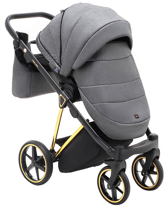 Коляска 2 в 1 Adamex Belissa Special Edidion (Gold) PS-608 графіт - графіт шкіра (перфорація)