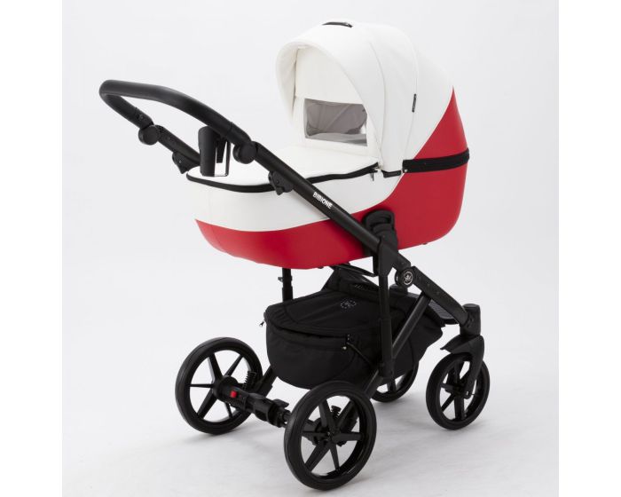 Коляска 2 в 1 Adamex Bibione  SD-02 (белый+красный)