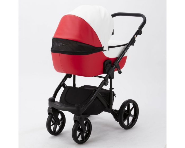 Коляска 2 в 1 Adamex Bibione  SD-02 (белый+красный)