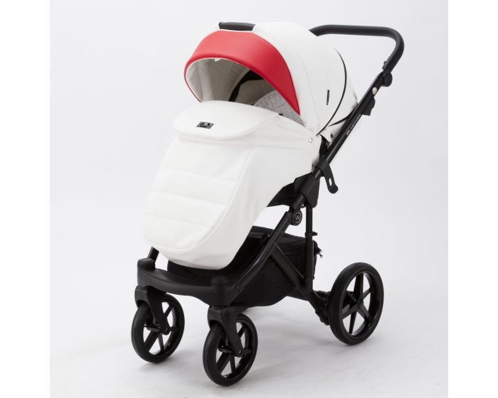 Коляска 2 в 1 Adamex Bibione  SD-02 (белый+красный)