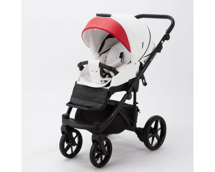 Коляска 2 в 1 Adamex Bibione  SD-02 (белый+красный)
