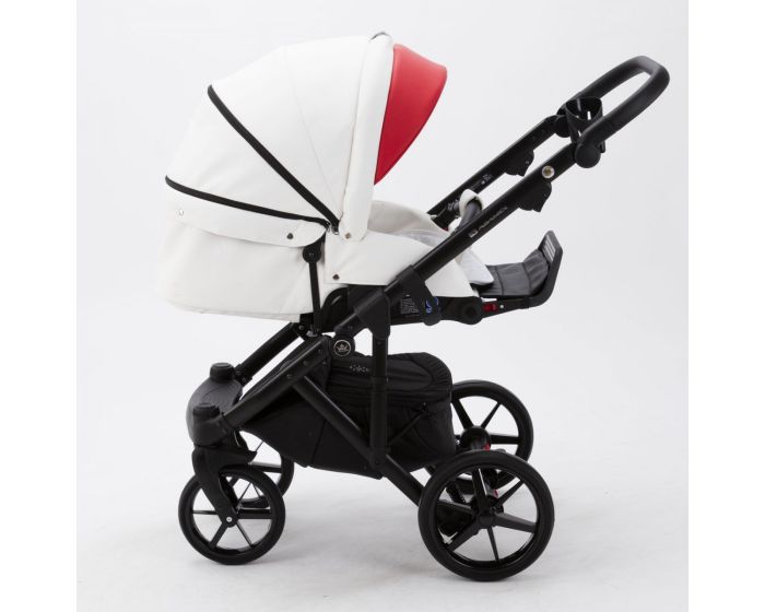 Коляска 2 в 1 Adamex Bibione  SD-02 (белый+красный)
