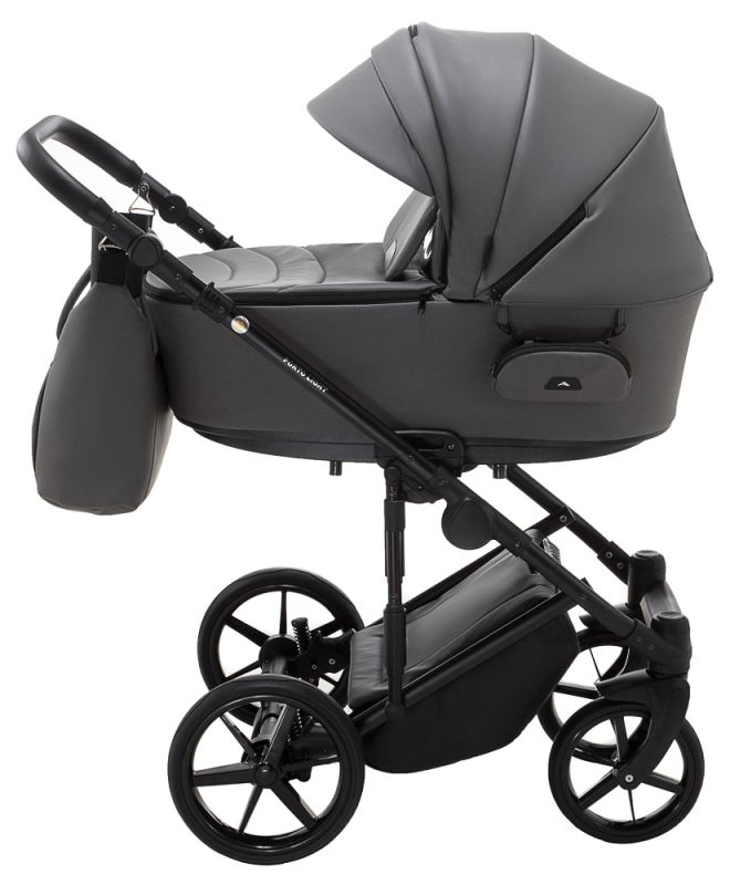 Коляска 2 в 1 Adamex Porto Light ECO шкіра 100% SA-4 темно-сірий
