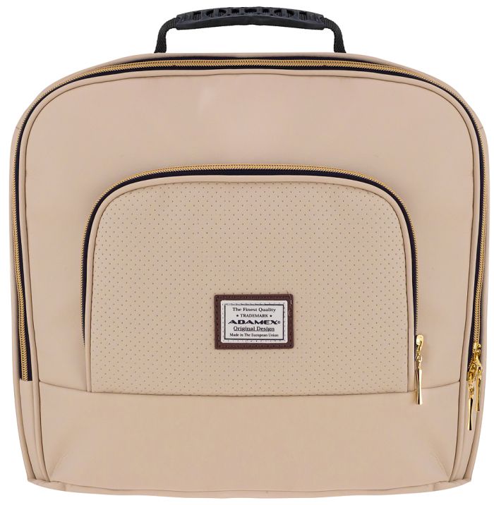 Коляска 2 в 1 Adamex Mimi Polar (Gold) кожа 100% CR305A бежевая кожа - бежевая кожа (выдавленная точка)