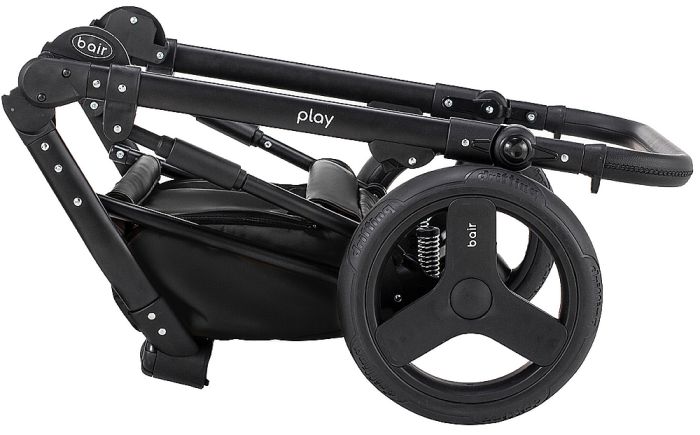 Коляска 2 в 1 Bair Play Plus Soft BPS-948 бузковий - чорний (шкіра)