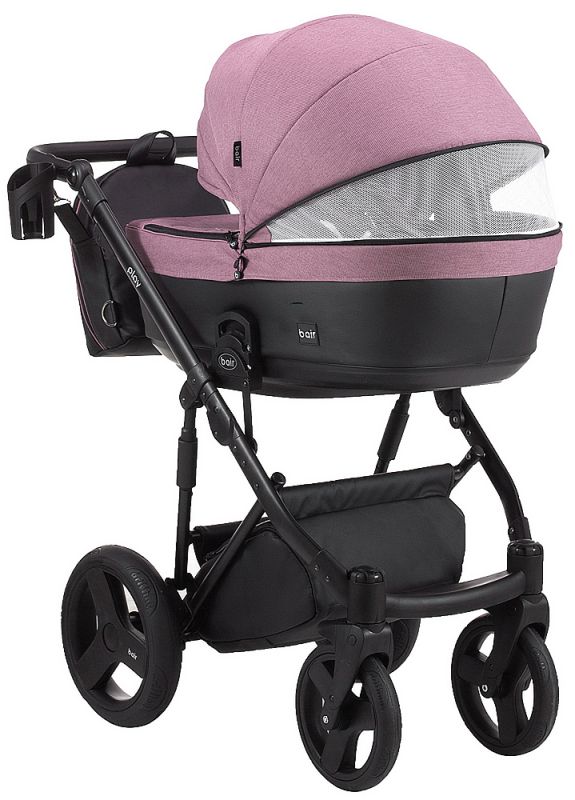 Коляска 2 в 1 Bair Play Plus Soft BPS-948 бузковий - чорний (шкіра)