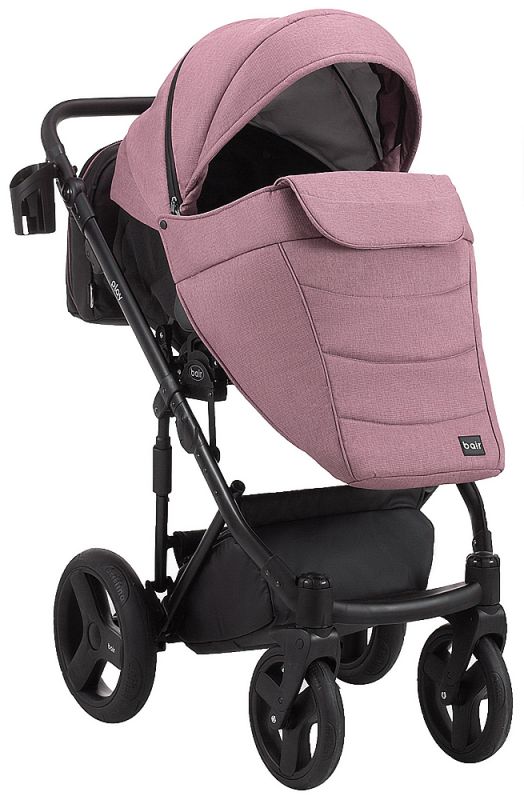 Коляска 2 в 1 Bair Play Plus Soft BPS-948 бузковий - чорний (шкіра)