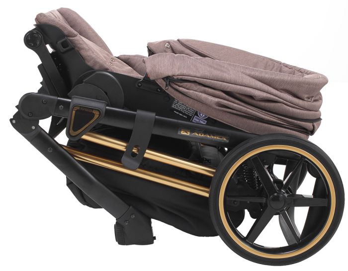 Коляска 2 в 1 Adamex Belissa Special Edidion (Gold) PS-526 коричневий - коричнева шкіра (перфорація)