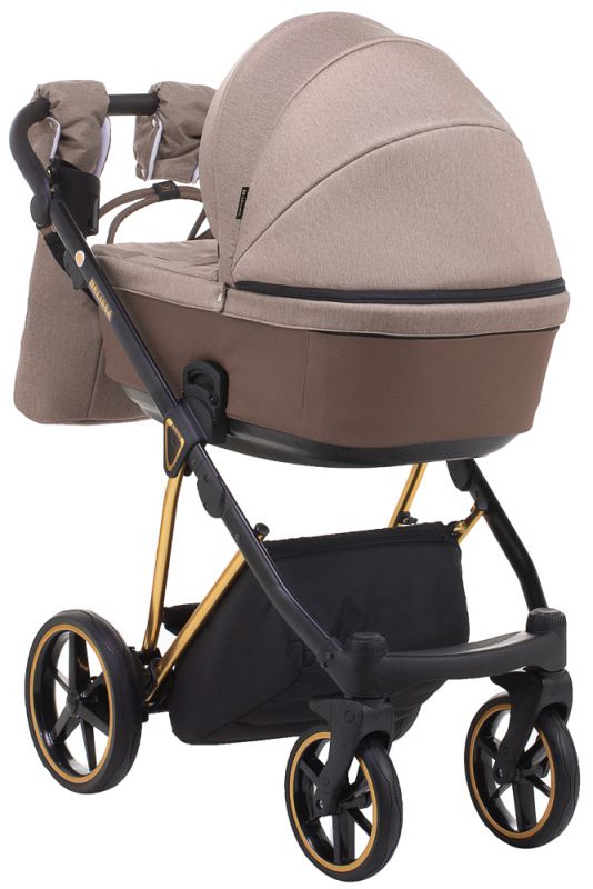 Коляска 2 в 1 Adamex Belissa Special Edidion (Gold) PS-526 коричневий - коричнева шкіра (перфорація)