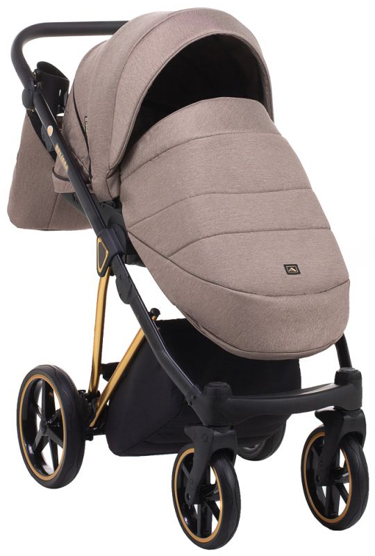Коляска 2 в 1 Adamex Belissa Special Edidion (Gold) PS-526 коричневий - коричнева шкіра (перфорація)