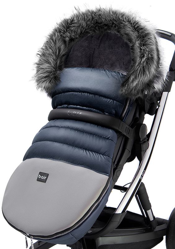 Зимний конверт Bair Polar premium  темно-синий - серая кожа