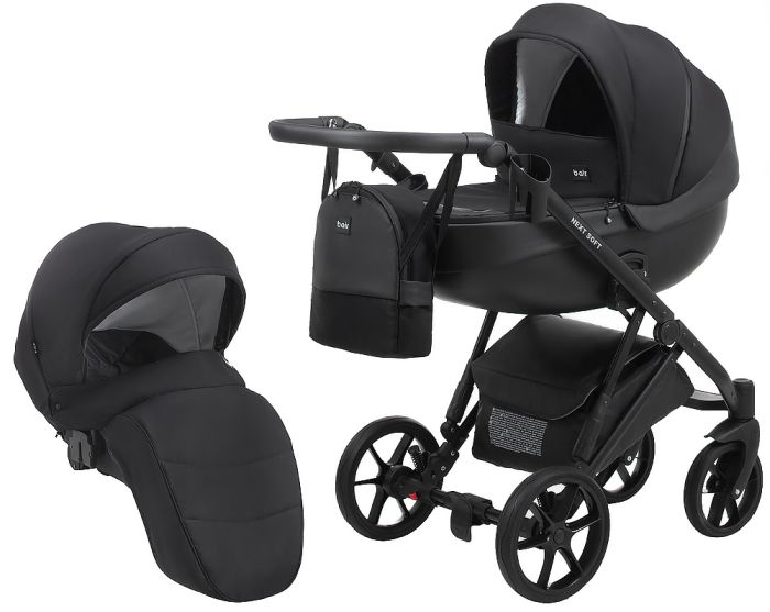 Коляска 2 в 1 Bair Next Soft 02 черный