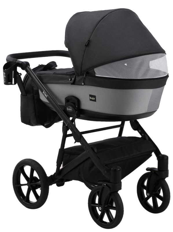 Коляска 2 в 1 Bair Kiwi Soft BKS-00/22 черный - светло-серый