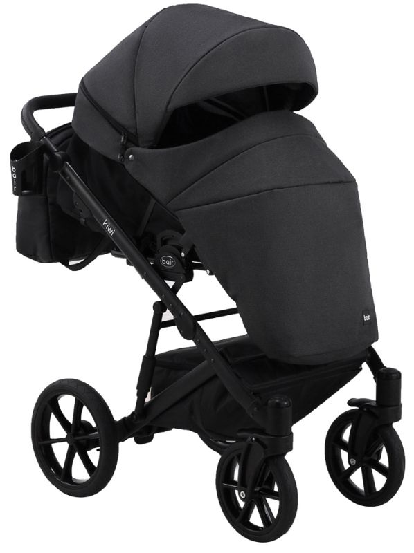 Коляска 2 в 1 Bair Kiwi Soft BKS-00/22 черный - светло-серый