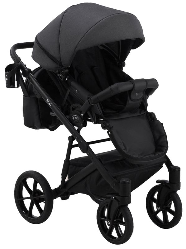 Коляска 2 в 1 Bair Kiwi Soft BKS-00/22 черный - светло-серый