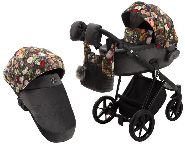 Коляска 2 в 1 Adamex Porto Flowers-PR-1