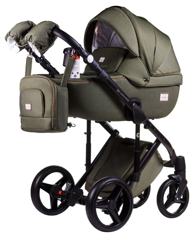 Коляска 2 в 1 Adamex Luciano jeans Q7 хаки