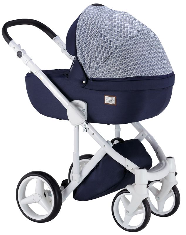 Коляска 2 в 1 Adamex Luciano jeans Q203 синій (зигзаг)