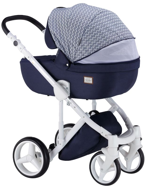 Коляска 2 в 1 Adamex Luciano jeans Q203 синій (зигзаг)
