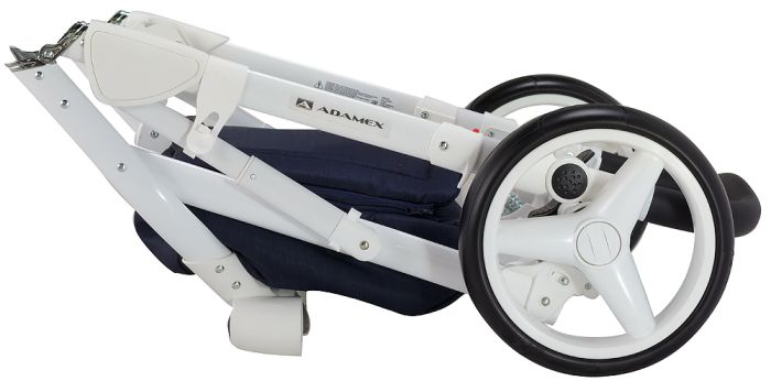 Коляска 2 в 1 Adamex Luciano jeans Q203 синій (зигзаг)