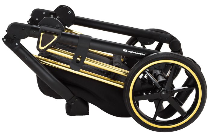 Коляска 2 в 1 Adamex Porto Special Edition (Gold) TK-605 темно-синій (вензелі)