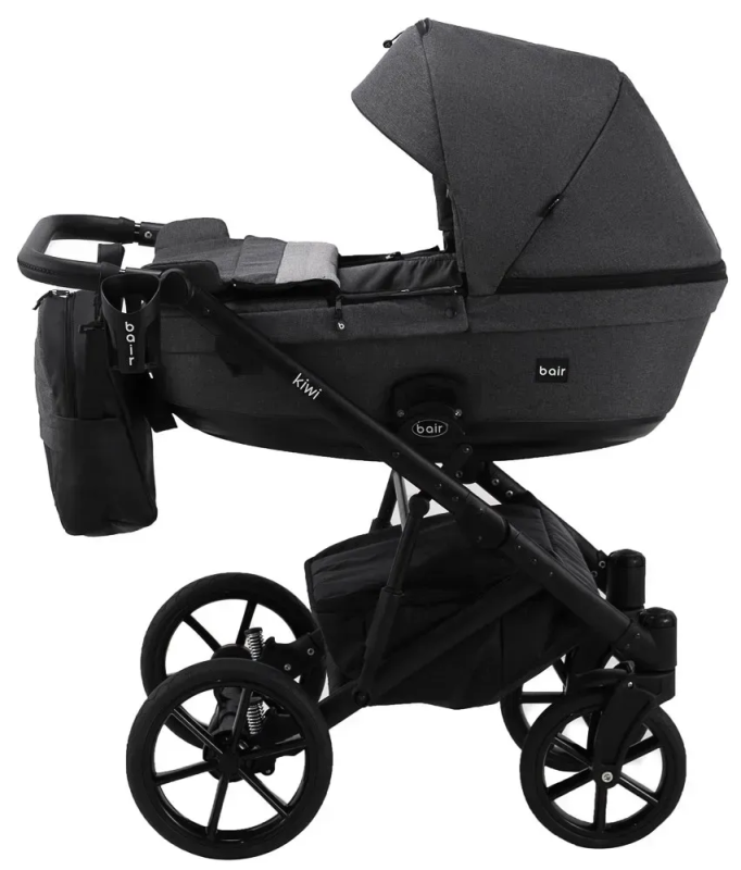 Коляска 2 в 1 для двойни Bair Kiwi DUO Soft BKS-219 графит