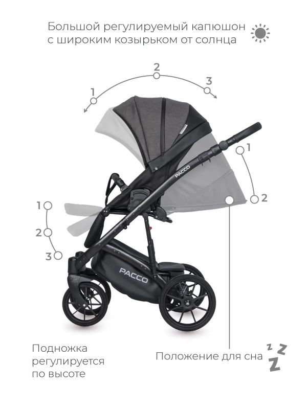 Коляска 2 в 1 Riko Pacco 04 Carbon