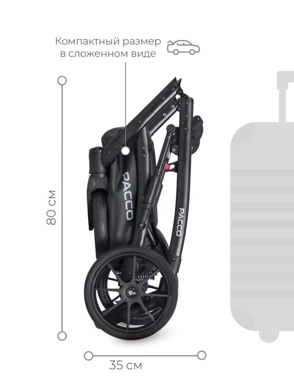 Коляска 2 в 1 Riko Pacco 04 Carbon