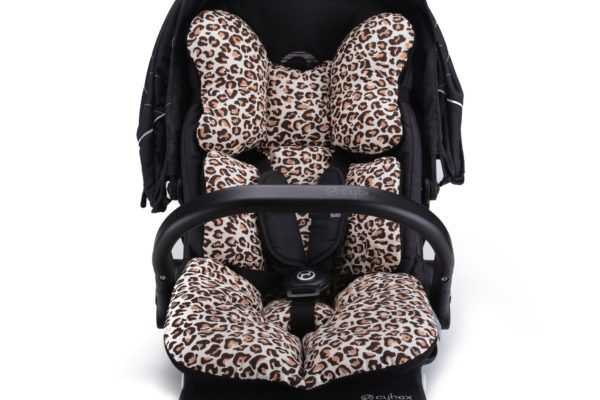 Матрас в коляску и автокресло Cottonmoose Air 828/79/101 pantera cotton siatka szara (леопардовый, черная