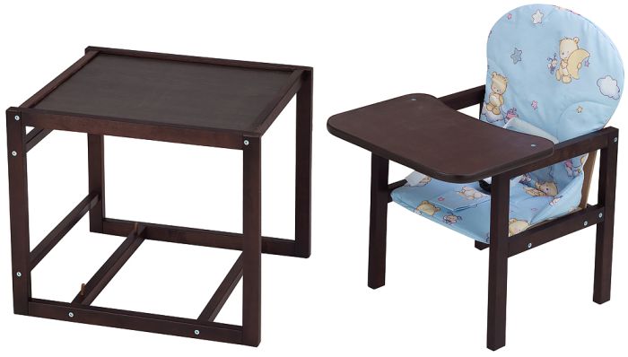 Стільчик-трансформер Babyroom Карапуз-120 тонований МДФ стільниця блакитний (ведмедик, бджілка, зірка)