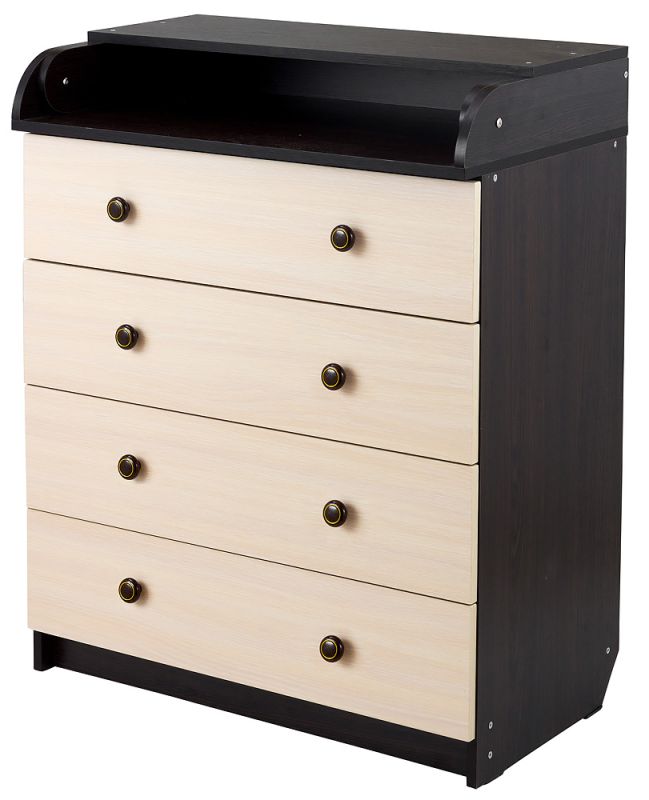 Пеленальный комод Babyroom Комод 4 тел.Big 102x80x50  венге-дуб молочный