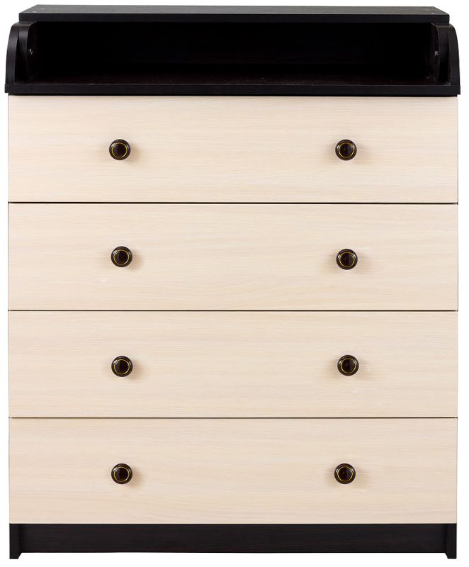 Пеленальный комод Babyroom Комод 4 тел.Big 102x80x50  венге-дуб молочный