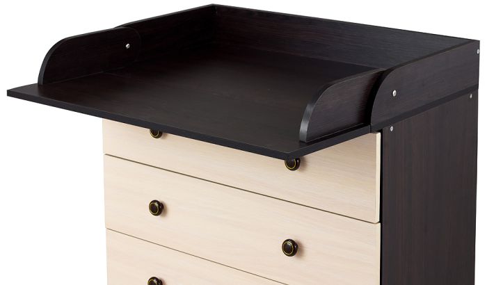 Пеленальный комод Babyroom Комод 4 тел.Big 102x80x50  венге-дуб молочный