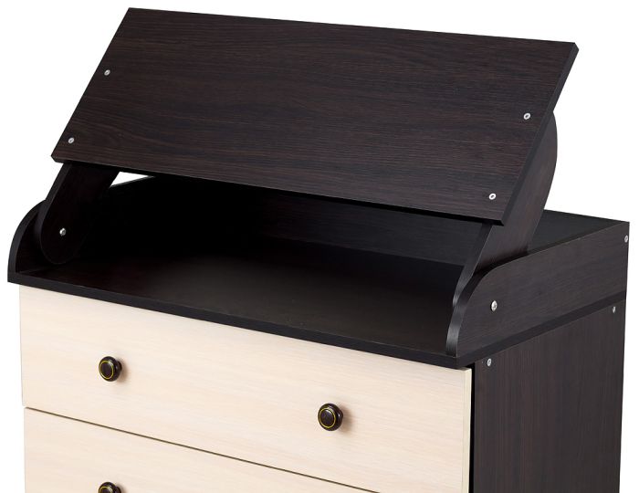 Пеленальный комод Babyroom Комод 4 тел.Big 102x80x50  венге-дуб молочный