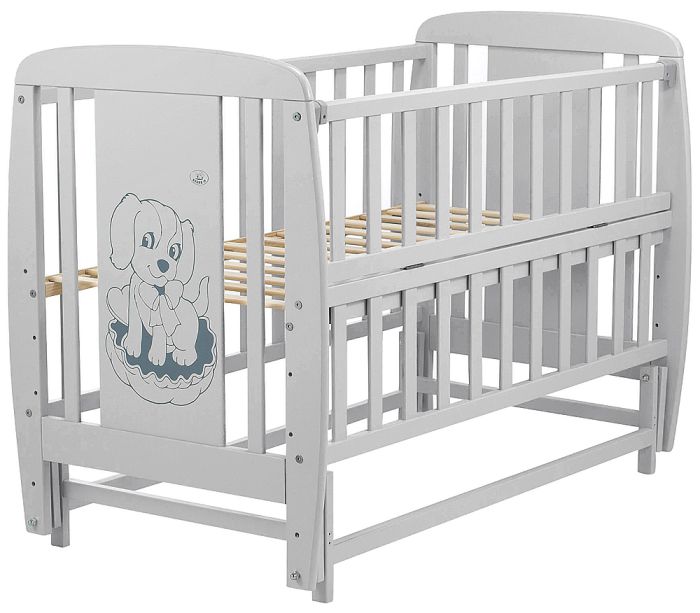 Кровать Babyroom Собачка маятник, откидной бок DSMO-02  бук серый
