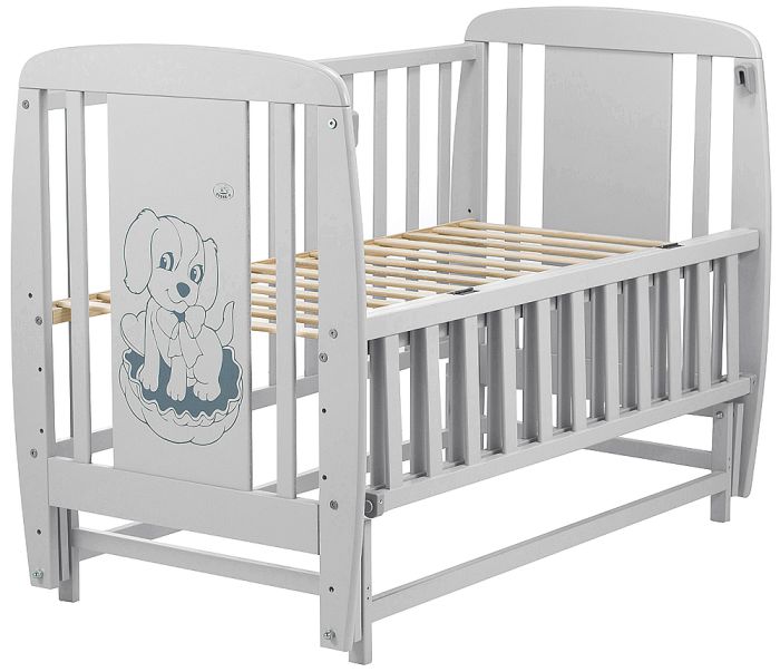 Кровать Babyroom Собачка маятник, откидной бок DSMO-02  бук серый