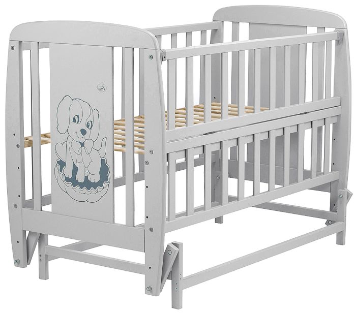 Кровать Babyroom Собачка маятник, откидной бок DSMO-02  бук серый