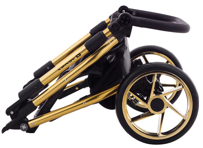 Коляска 2 в 1 Adamex Hybryd Plus Polar (Gold) Кожа 100% Y216А зеленый перламутр